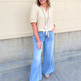 Golden Hour Garden Mandarin Collar Top - The Pink Pineapple 850