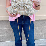 Golden Hour Gemstone Bow Crossbody Bag - The Pink Pineapple 850