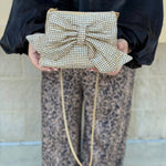 Golden Hour Gemstone Bow Crossbody Bag - The Pink Pineapple 850