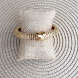 Golden Interlace Woven Hinge Bracelet - The Pink Pineapple 850