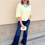 Golden Marigold Button Down Sweater - The Pink Pineapple 850