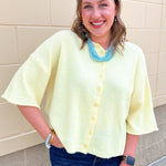 Golden Marigold Button Down Sweater - The Pink Pineapple 850