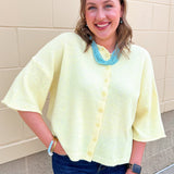 Golden Marigold Button Down Sweater - The Pink Pineapple 850