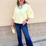 Golden Marigold Button Down Sweater - The Pink Pineapple 850