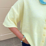 Golden Marigold Button Down Sweater - The Pink Pineapple 850