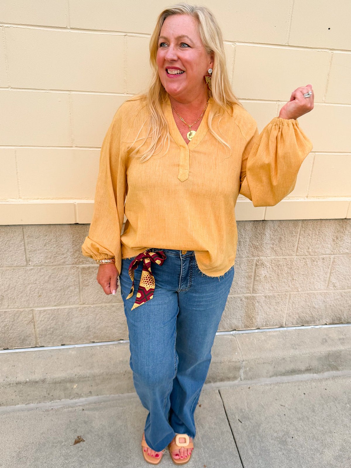 Golden Meadow Gauze Blouse - The Pink Pineapple 850
