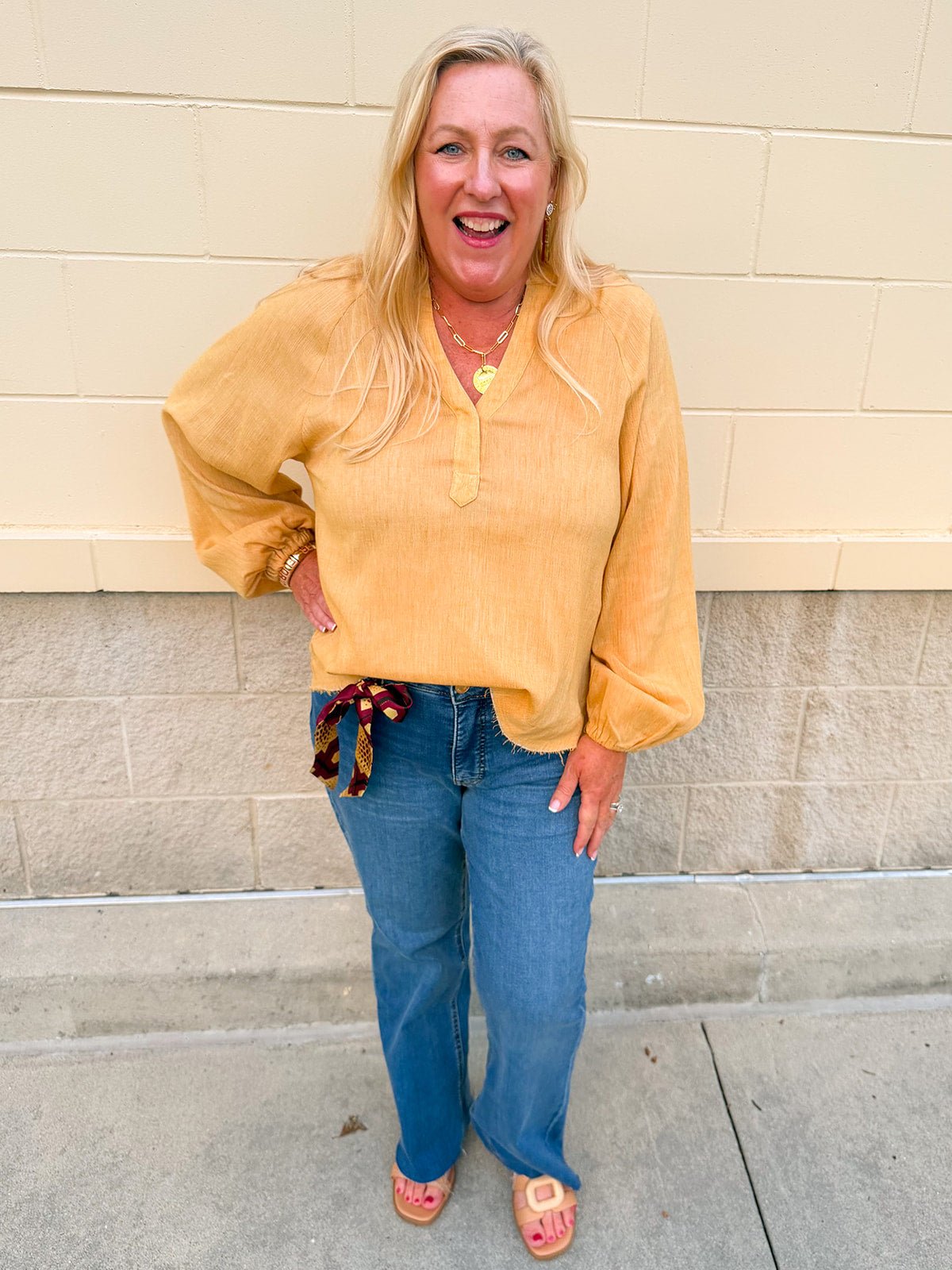 Golden Meadow Gauze Blouse - The Pink Pineapple 850