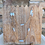 Golden Muse Oval Pearl Layered Necklace - The Pink Pineapple 850