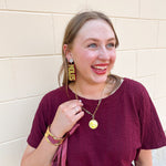 Golden Noles Statement Earrings - The Pink Pineapple 850