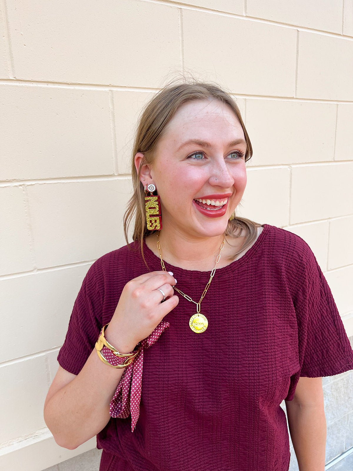 Golden Noles Statement Earrings - The Pink Pineapple 850