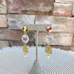 Golden Octagon Crystal Drop Earrings - The Pink Pineapple 850