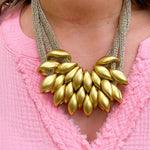 Golden Petal Statement Necklace - The Pink Pineapple 850