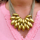 Golden Petal Statement Necklace - The Pink Pineapple 850