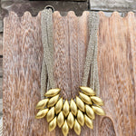 Golden Petal Statement Necklace - The Pink Pineapple 850