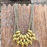 Golden Petal Statement Necklace - The Pink Pineapple 850