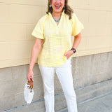 Golden Picnic Gingham Blouse - The Pink Pineapple 850
