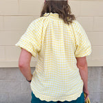 Golden Picnic Gingham Blouse - The Pink Pineapple 850