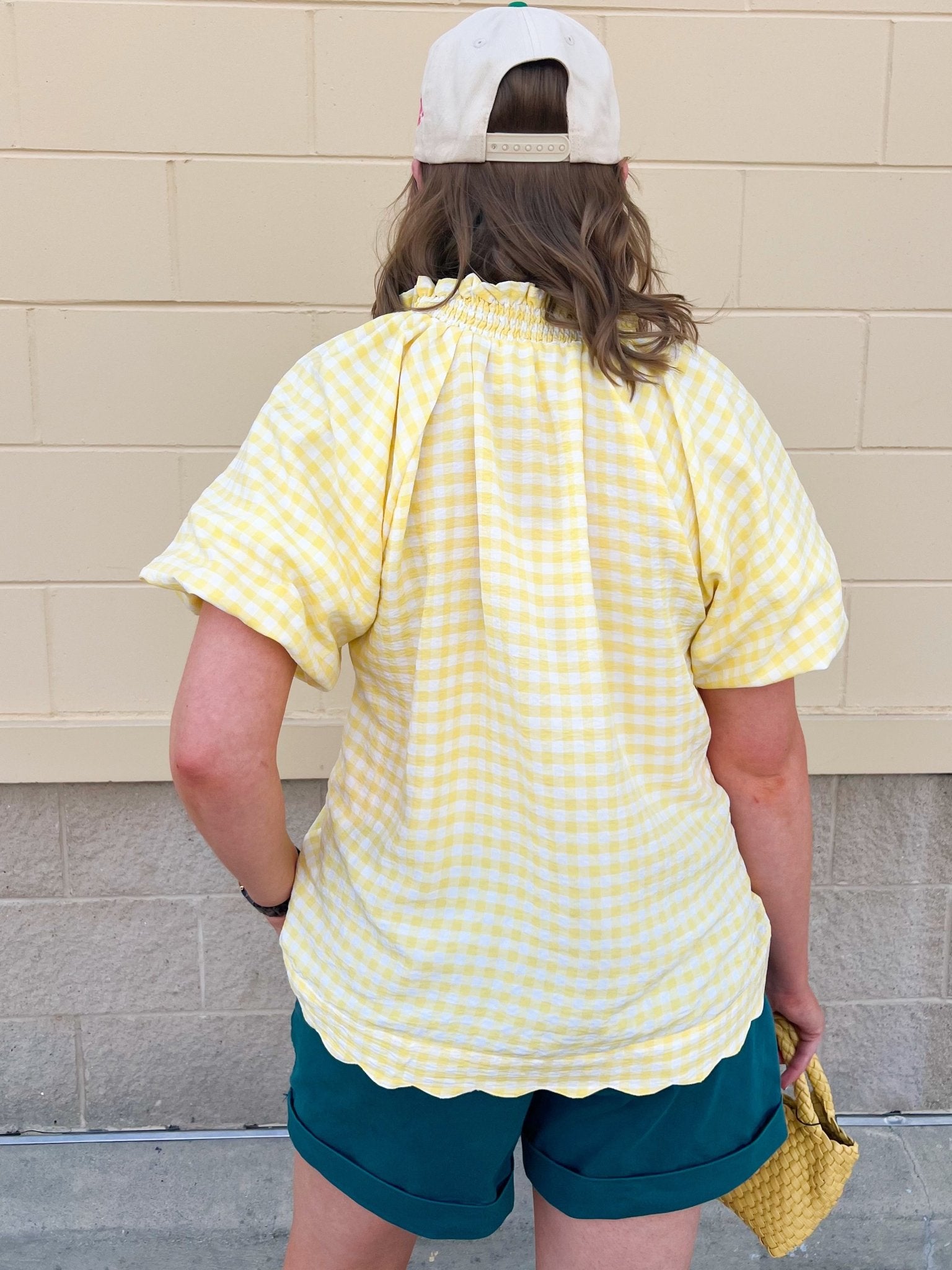 Golden Picnic Gingham Blouse - The Pink Pineapple 850