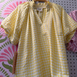 Golden Picnic Gingham Blouse - The Pink Pineapple 850