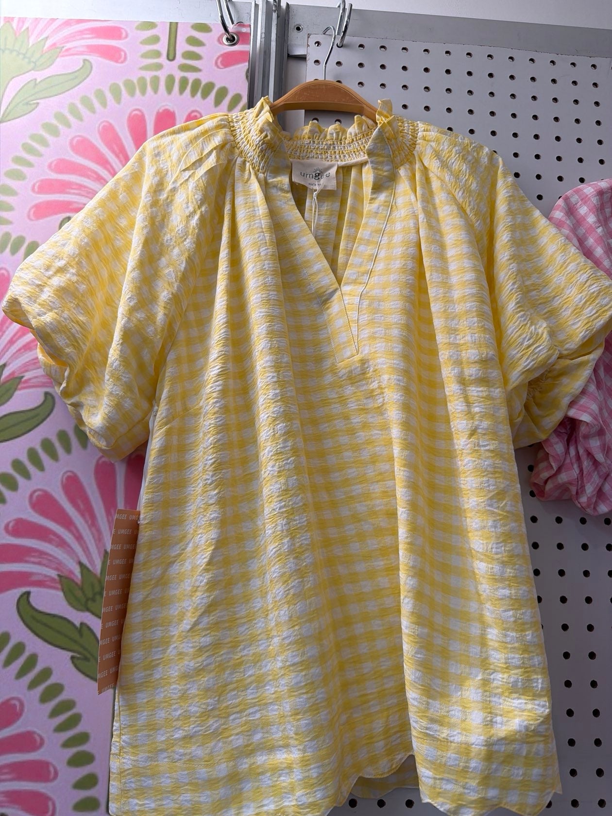 Golden Picnic Gingham Blouse - The Pink Pineapple 850
