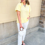 Golden Picnic Gingham Blouse - The Pink Pineapple 850