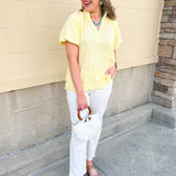 Golden Picnic Gingham Blouse - The Pink Pineapple 850