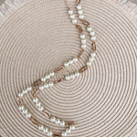 Golden Rhythm Oval & Pearl Necklace - The Pink Pineapple 850