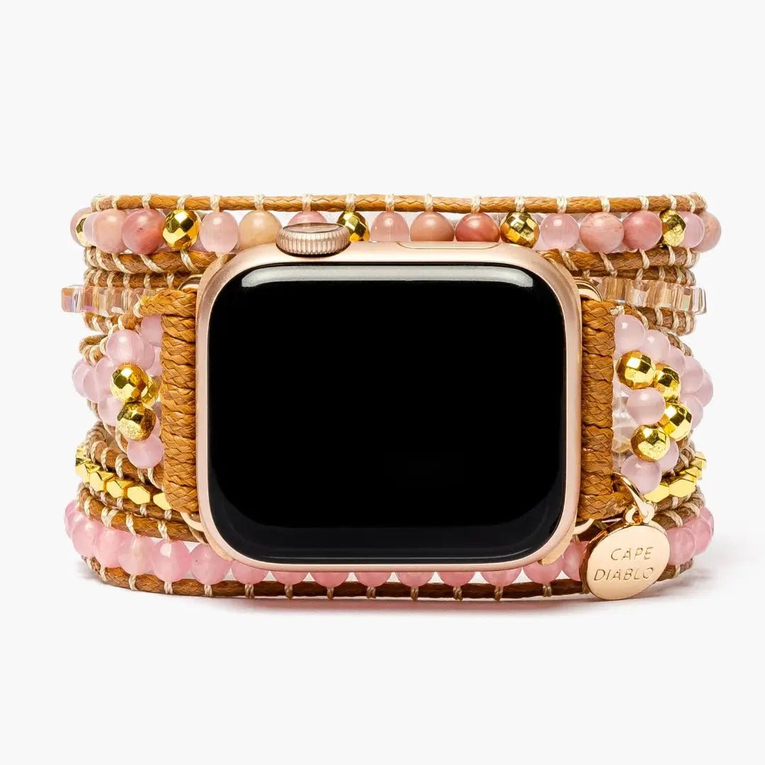 Golden Rose Quartz Apple Watch Strap - The Pink Pineapple 850