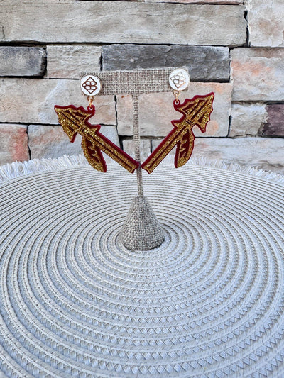 Golden Spear Noles Statement Earrings - The Pink Pineapple 850