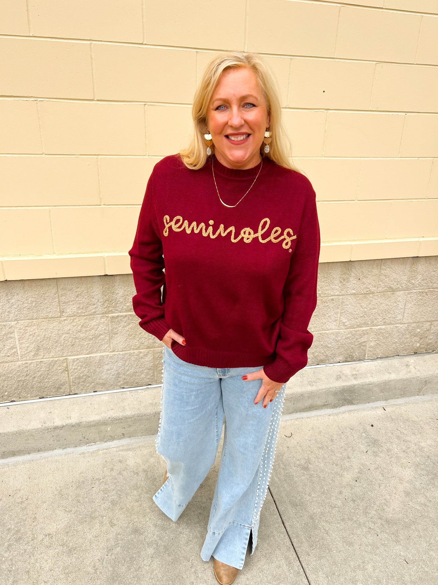 Golden Spirit Mock Neck Sweater - The Pink Pineapple 850