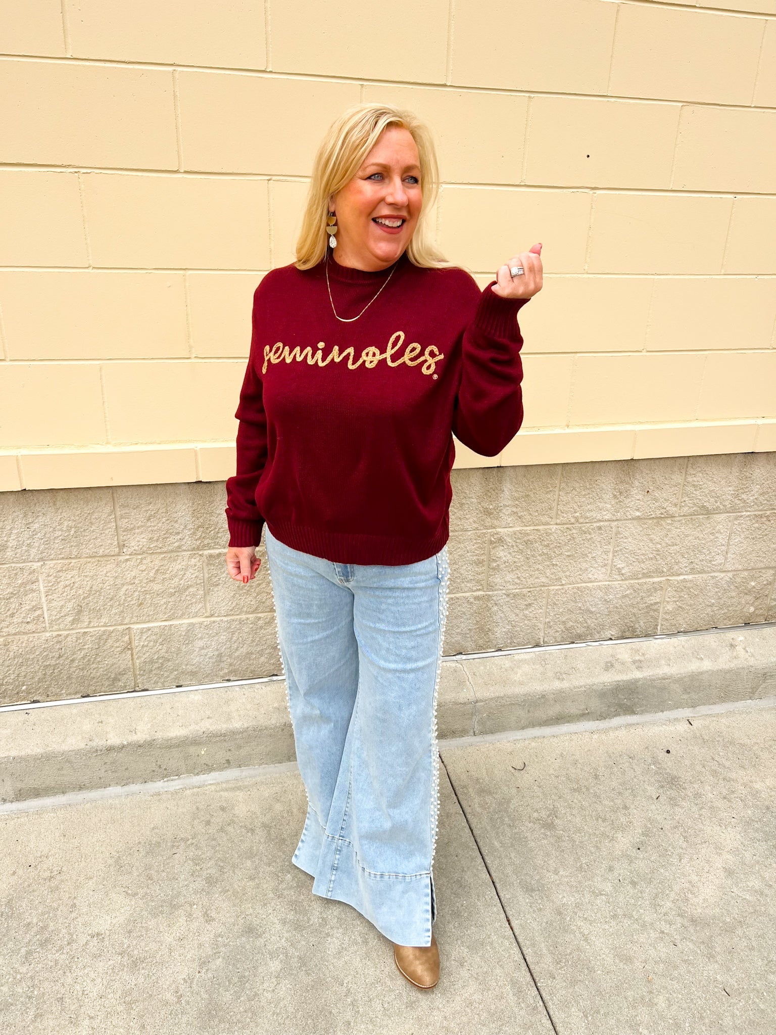 Golden Spirit Mock Neck Sweater - The Pink Pineapple 850