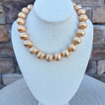 Golden Statement Bead Necklace - The Pink Pineapple 850