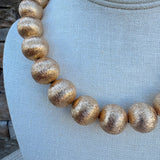 Golden Statement Bead Necklace - The Pink Pineapple 850