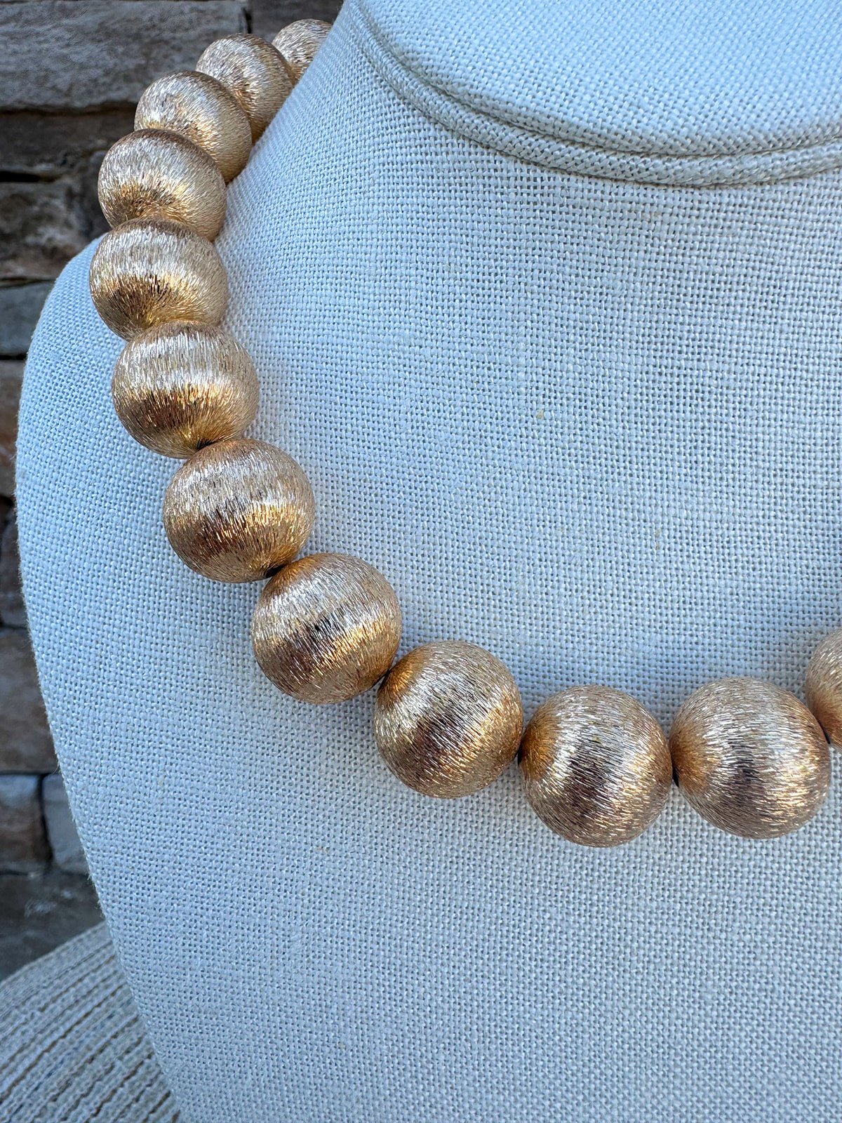 Golden Statement Bead Necklace - The Pink Pineapple 850