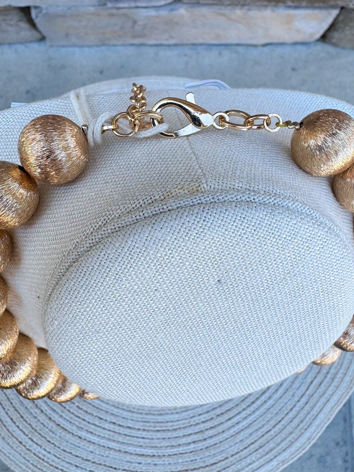 Golden Statement Bead Necklace - The Pink Pineapple 850