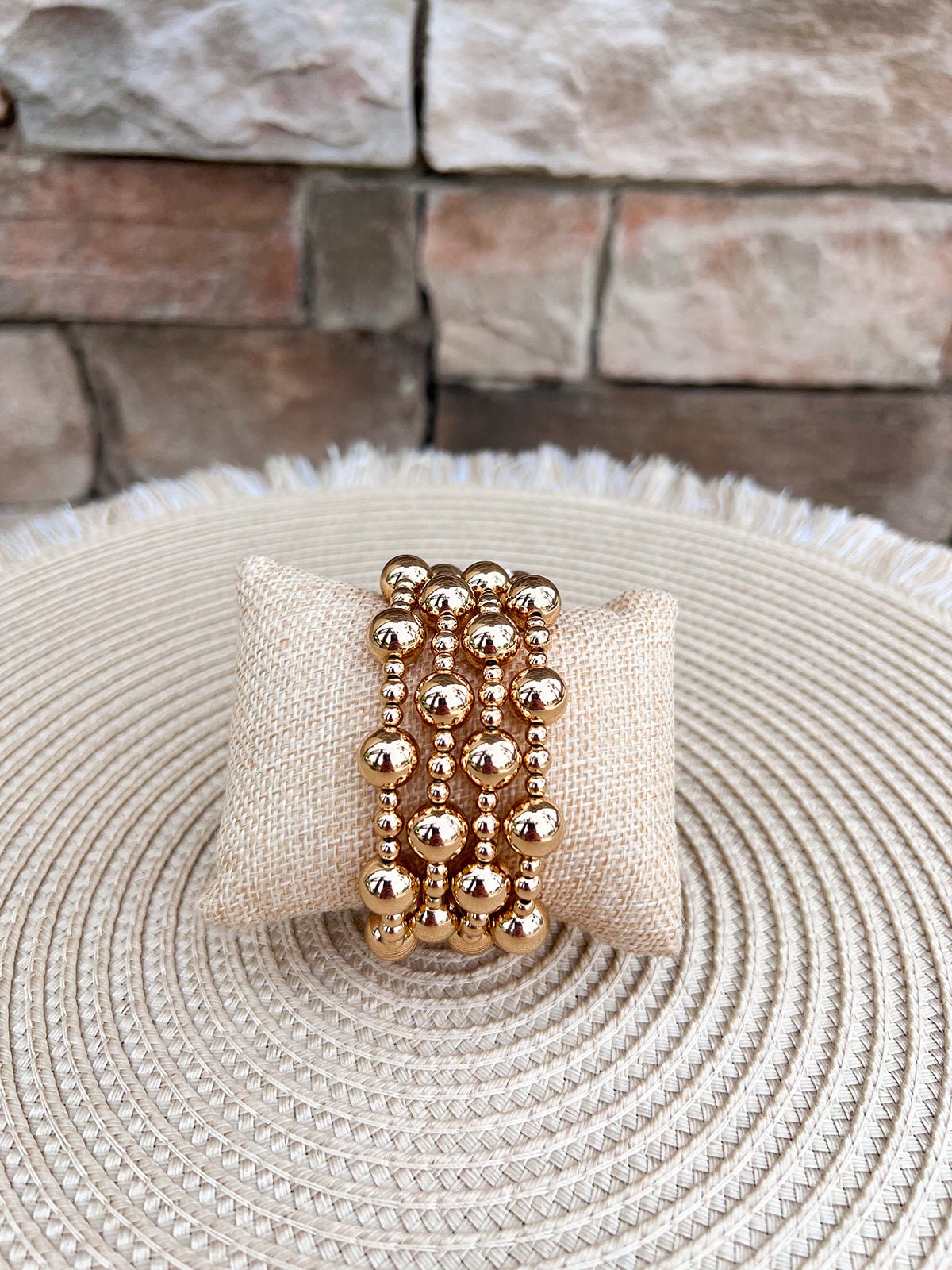 Golden Tide Beaded Bracelet Set - The Pink Pineapple 850
