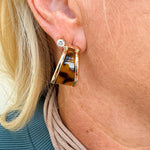 Golden Tortoise Huggie Hoops - The Pink Pineapple 850