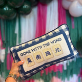 Gone with the Wind Mahjong Needlepoint Pillow - The Pink Pineapple 850