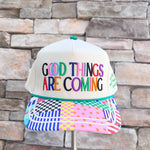“Good Things Are Coming” Cream Trucker Hat - The Pink Pineapple 850