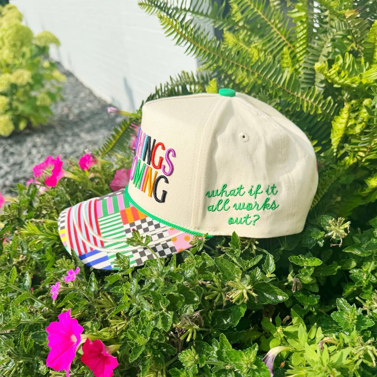 “Good Things Are Coming” Cream Trucker Hat - The Pink Pineapple 850