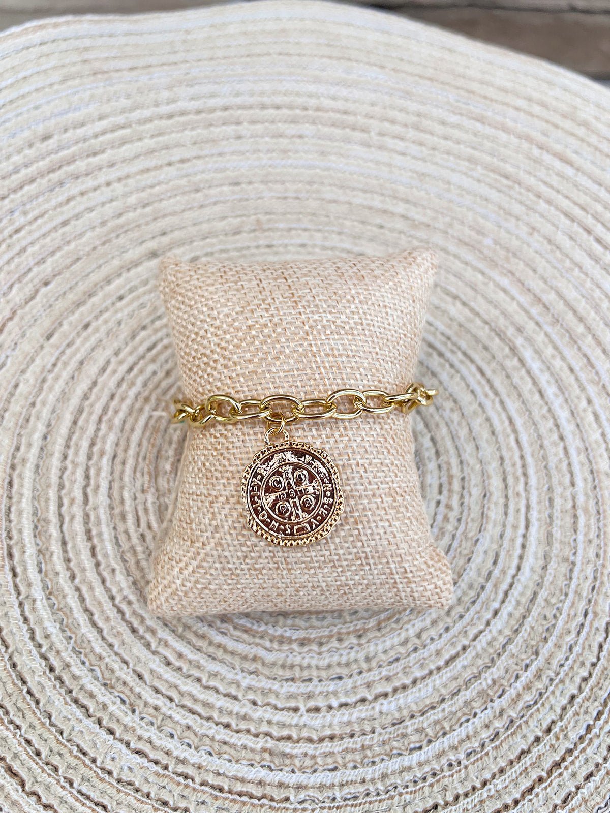 Grace Cross Chain Rustic 16k Gold Filled Bracelet - The Pink Pineapple 850