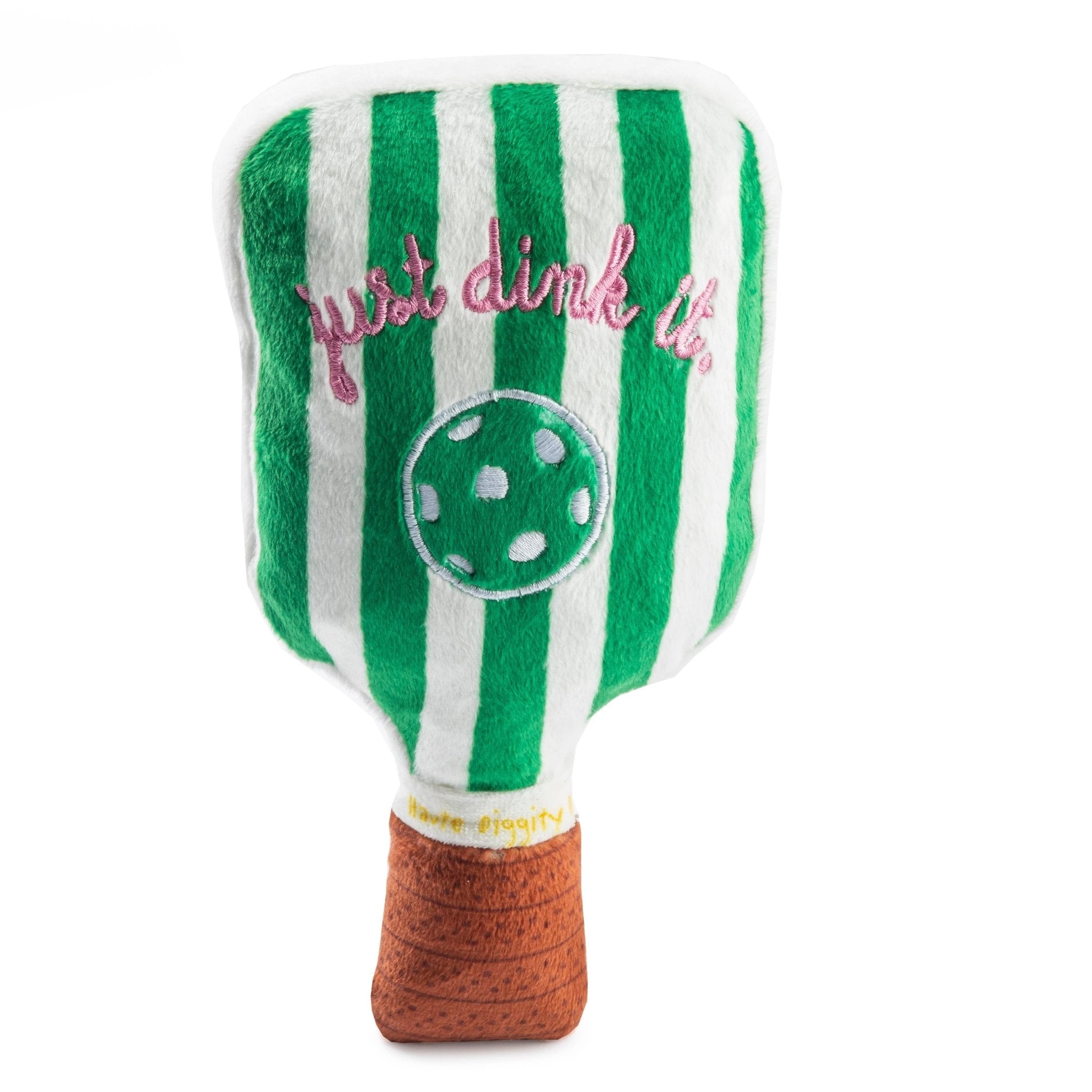 Green Stripe Pickleball Paddle Plush Dog Toy - Preorder - The Pink Pineapple 850