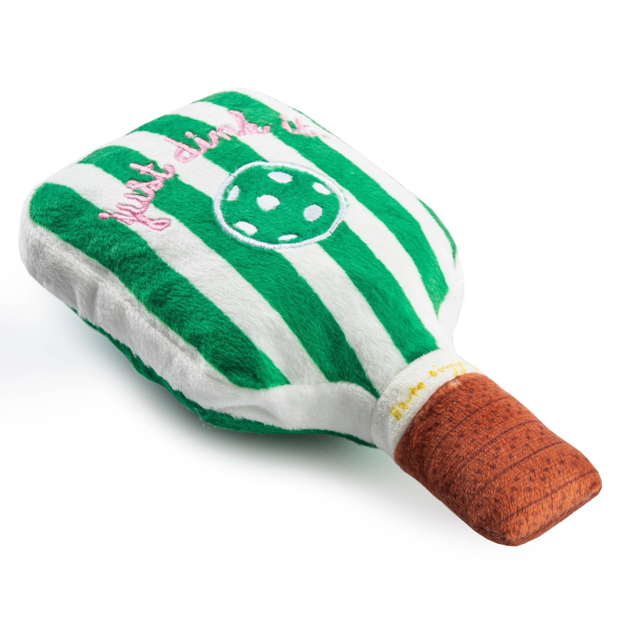 Green Stripe Pickleball Paddle Plush Dog Toy - Preorder - The Pink Pineapple 850