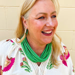 Green Wood and Gold Squared Hoop Earring - The Pink Pineapple 850