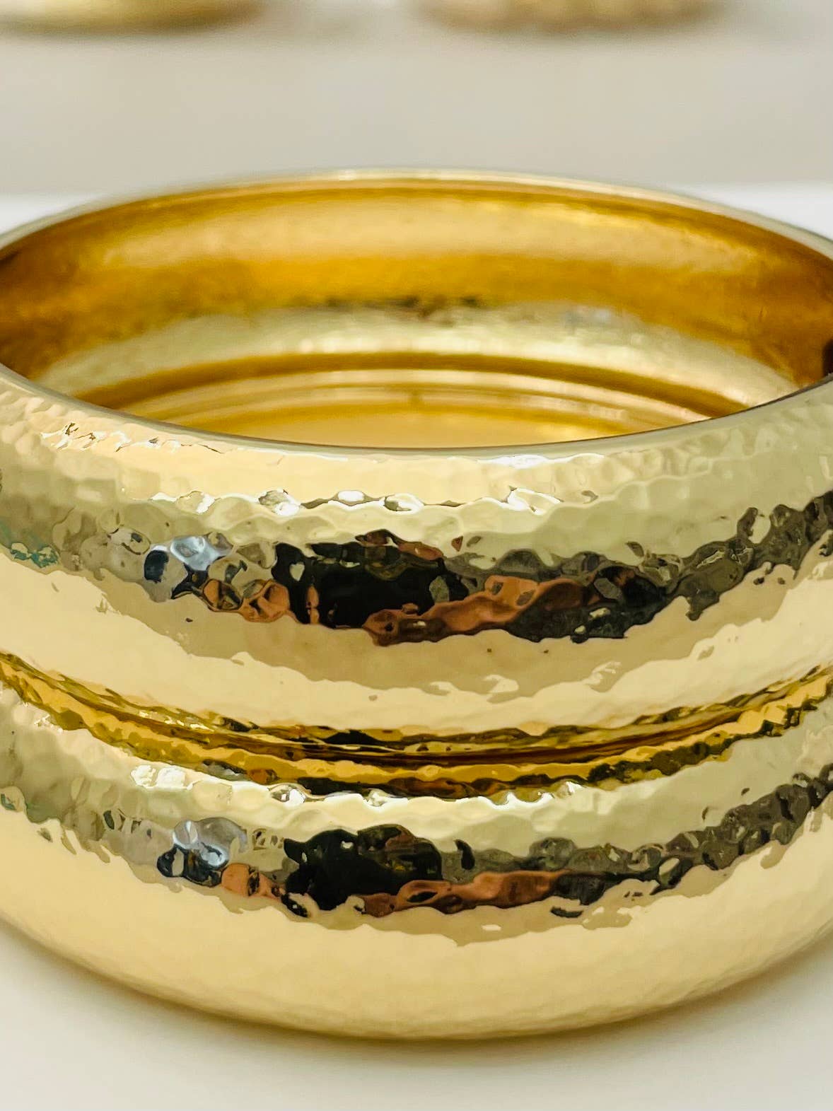 Hammered Gold Hinge Cuff Bracelet - The Pink Pineapple 850