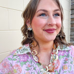 Hammered Metal Cat Eye Chain Necklace - The Pink Pineapple 850