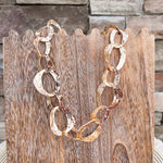 Hammered Metal Cat Eye Chain Necklace - The Pink Pineapple 850