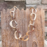Hammered Metal Cat Eye Chain Necklace - The Pink Pineapple 850