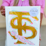 Hand-painted Florida State Canvas 11"x14" - The Pink Pineapple 850