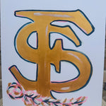 Hand-painted Florida State Canvas 11"x14" - The Pink Pineapple 850